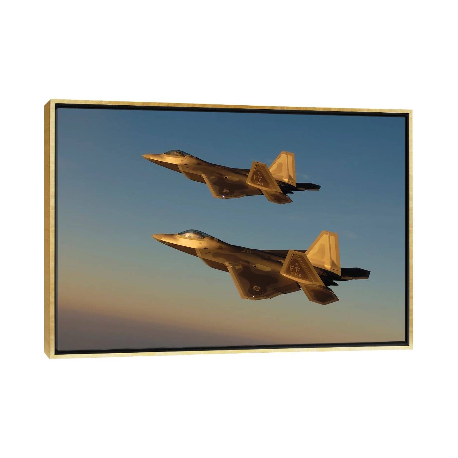 iCanvas "F22A Raptors Fly Over Langley Air Force Base, Virginia" by